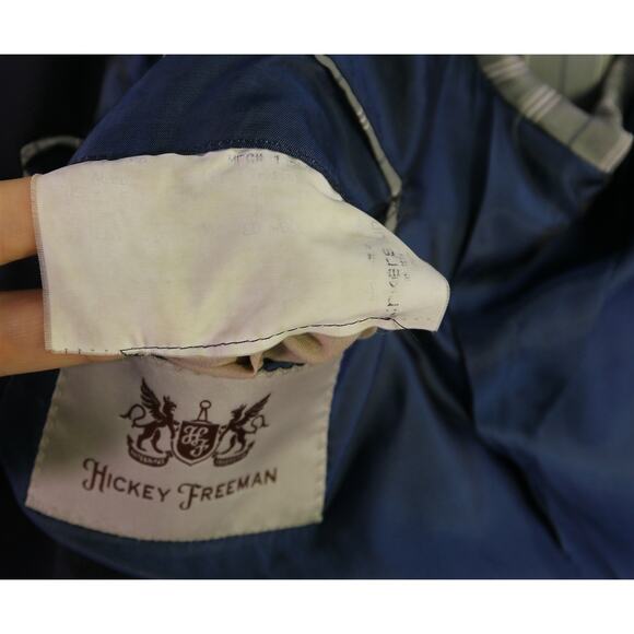 Hickey-Freeman Current Navy Blue Roman Coin Buttons Wool Blazer Jacket 40L - Picture 8 of 8